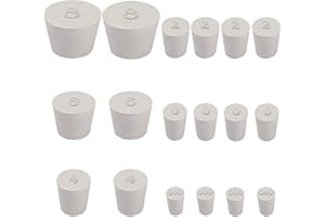 QUBORT Solid Rubber Stopper,18 pcs White Rubber Corks Plugs Odor Control Pipe Tank Bottle Push-in Sealing Plug Widely Used in Pots for Plants, Salt,Pepper Shakers,Test Tube and Flasks