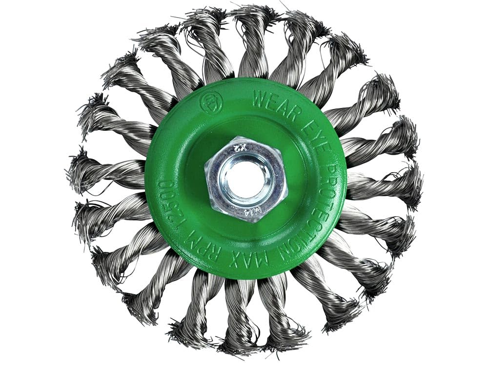 Faithfull Wire Cup Brush Twist Knot 65mm M14x2 Stainless Steel 0.50mm One Size