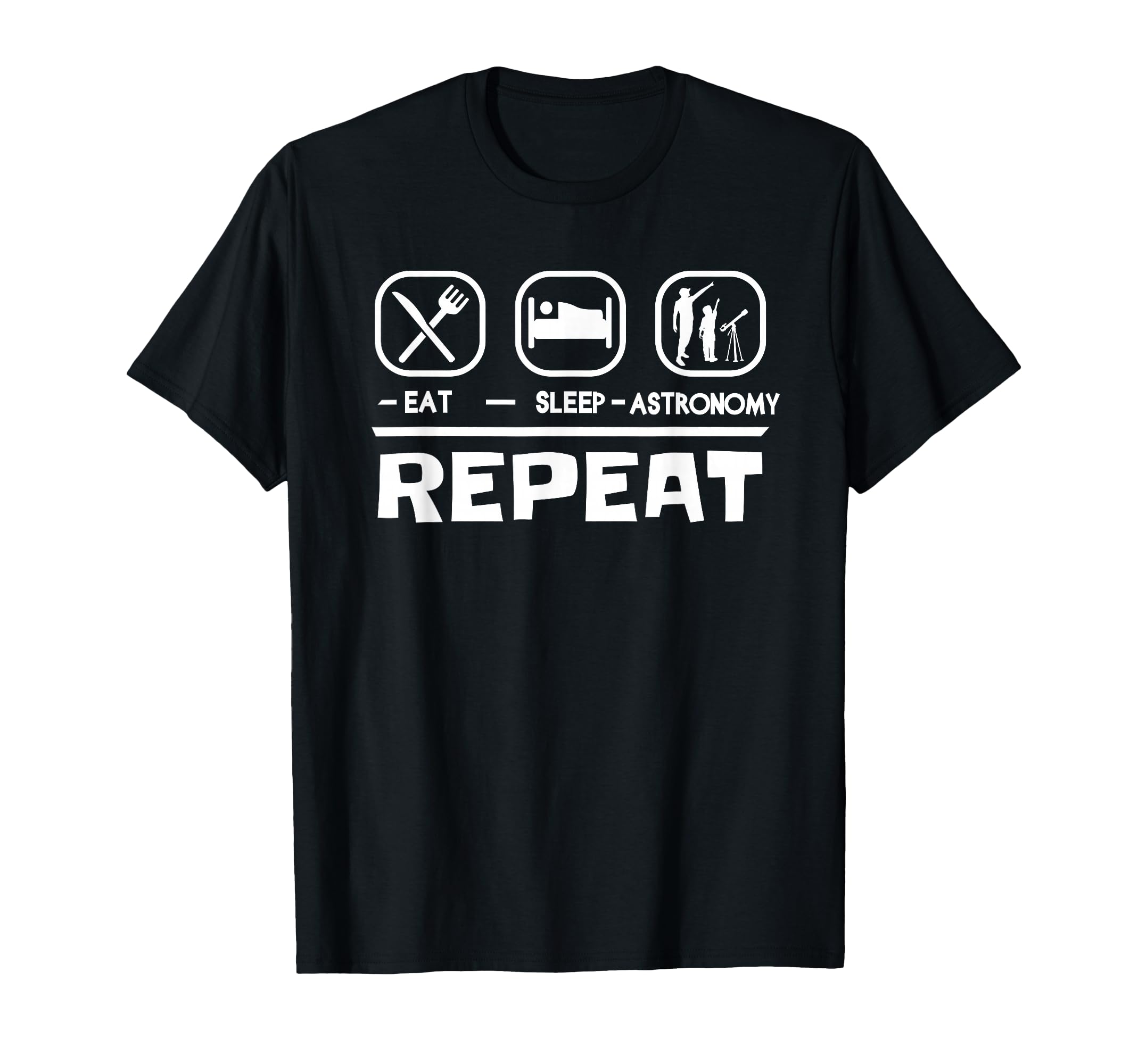 Telescopes Binoculars planets science sleep astronomy T-Shirt