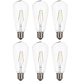BesYouSel Edison Bulbs E26/E27 Base 2W LED Filament Bulbs(20 Watt Equivalent) ST64 Decorative Light Bulbs, 3000K Warm White, 