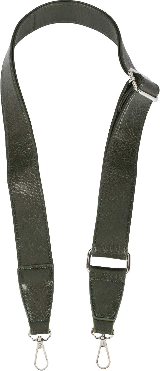 styleBREAKER bags shoulder strap adjustable in imitation leather, changeable bag strap with snap hook, unisex 02013021, color:Dark olive