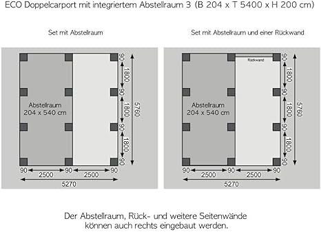 Karibu Doppelcarport Eco 2 Mit Grossem Abstellraum Amazon De Garten