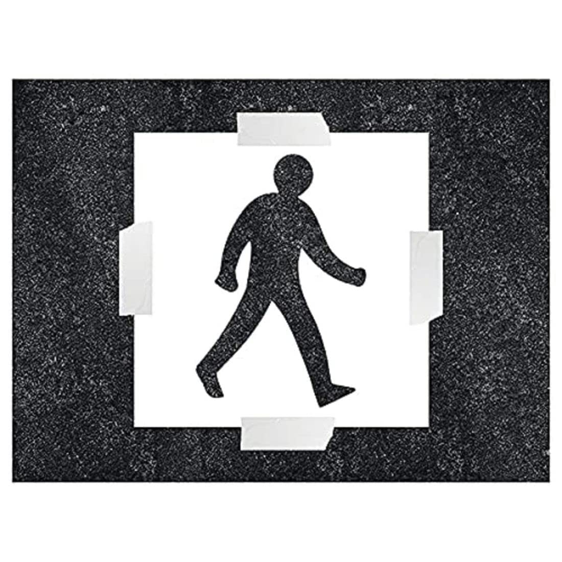 Vsafety Pedestrian Icon Stencil - 400 x 400 mm - 1.1 mm Polypropylene Safety Sign