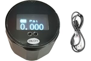 PAUTACA 25mm(1 inch) Diameter 1/8" NPT Thread 0 to 6000PSI Digital Pressure Gauge for PCP HPA Air-Gun Paintball Manometer for Accurate Reading from Air Pressure on Backlit Display Includes USB Cable