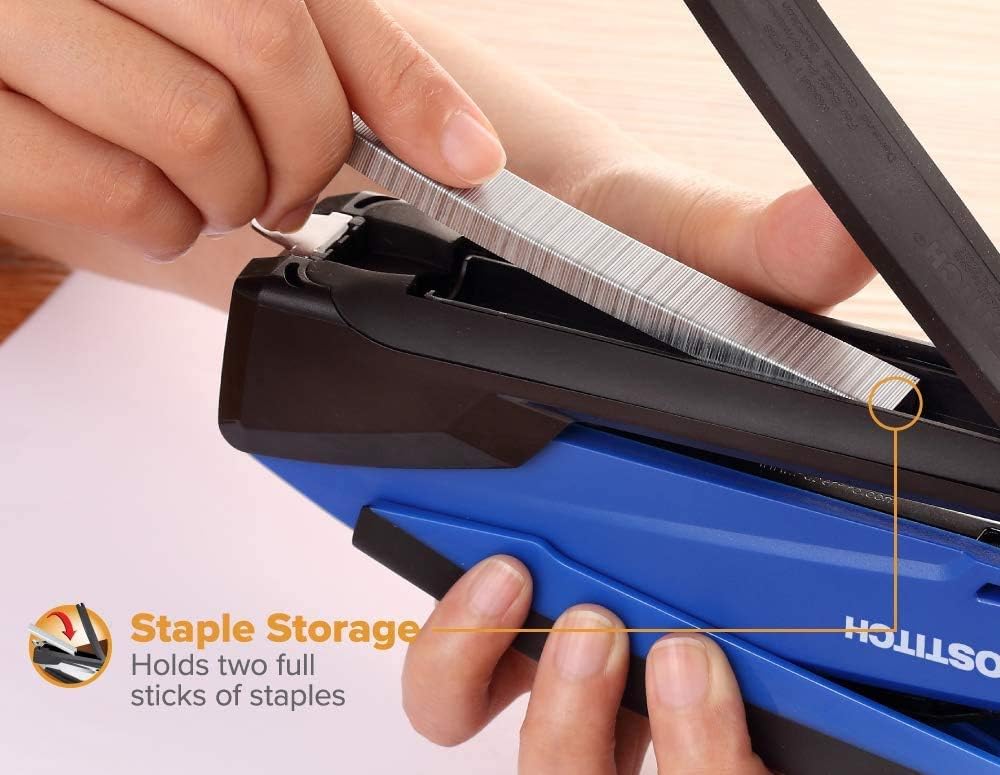 Bostitch Office InPower Spring-Powered Desktop Stapler, Blue (1122) : Office Products