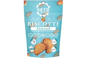 Keto Factory Almond Biscotti - Keto and Diabetic Friendly Snacks with Low Carbs - Gluten Free and Non-GMO Crunchy Cookies for Healthy Snack with Zero Added Sugar (3.39 oz)