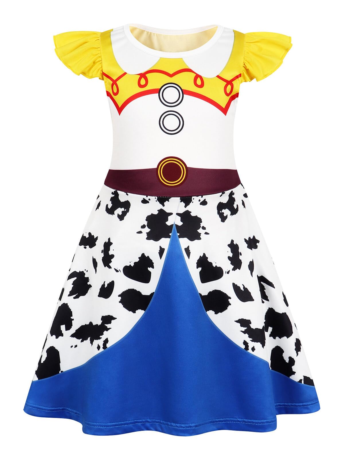 Berich Princess Fancy Dress Cowgirl Costume Kids Halloween Christmas Cosplay Outfits World Book Day Costumes for Girls Cowgirl Dress up 5-6 Years(Blue,130)