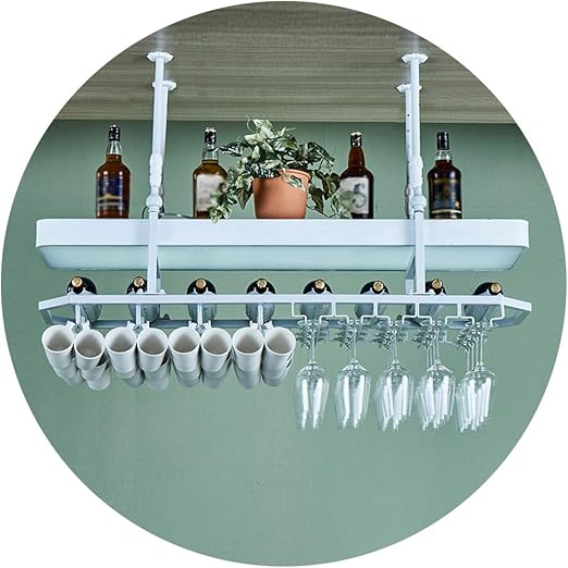 Amazon Com Glass Holder Wine Glass Rack Under Cabinet Storage Holder For Hanging Stemware Space Saving Boom Telescopic For 20 Glasses Or Glassware Double Kitchen Dining
