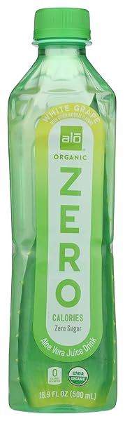 ALO ORGANIC WHITE GRAPE ALOE VERA JUICE, 16.9 FZ