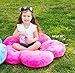 Heart to Heart Girls Flower Floor Pillow Seating Cushion, for a Reading Nook, Bed Room, or Watching TV. Softer and More Plush Than Area Rug or Foam Mat. 16
