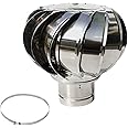 DUYULIANG Rotating Roof Vents Roof Wind Turbines Cap Vent Round, 4 in 8 in 10 in Stainless Steel Exhaust Cap Roof Flue Vent, No Electricity Loss, for Kitchen, Canteen Ventilation, Chimney Flue Cowl