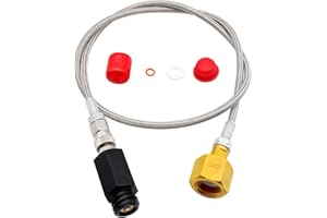 HPEVA Co2 Tank for Soda Machine Adapter, CGA320 Co2 Tank Cylinder Adapter for TR21-4 G1/2 Soda Water Machine with 36 inch Stainless Steel Hose, Soda Maker Parts & Accessories