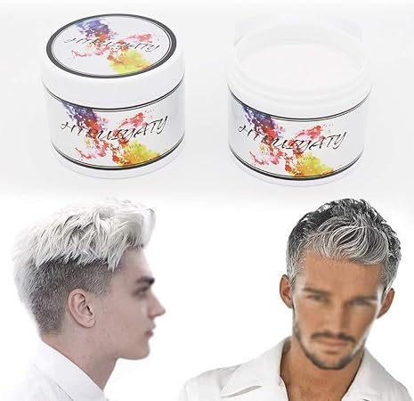 Amazon カラー ワックス ワンタイムヘアワックス カラースタイリングワックス Diyヘアカラーワックス泥ユニセックス9色 ホワイト Cooltea おしゃれ染め 通販