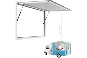 VEVOR Concession Window 53x33 in, Aluminum Alloy Frame Service Window for Food Truck, Up to 85 Degrees Stand Serving with Awn