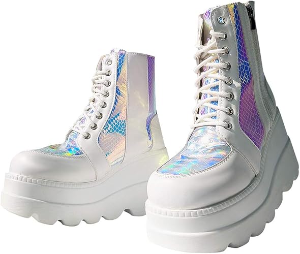white platform boots amazon