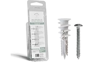 MORTICE AND TENON M&T 10 Pack 90lb Drywall Repair Anchors, Small Wall Hanging Kit for Apartment Quick Fixes & Towel Rack with Carbon Steel Screws, 10 Nylon 66 Dry Wall Anchors and 10 Phillips Flat Head Wood Screws