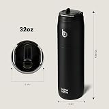 BOTTLE BOTTLE 32 oz Stainless Steel Water Bottle with Straw Lid Black view 3