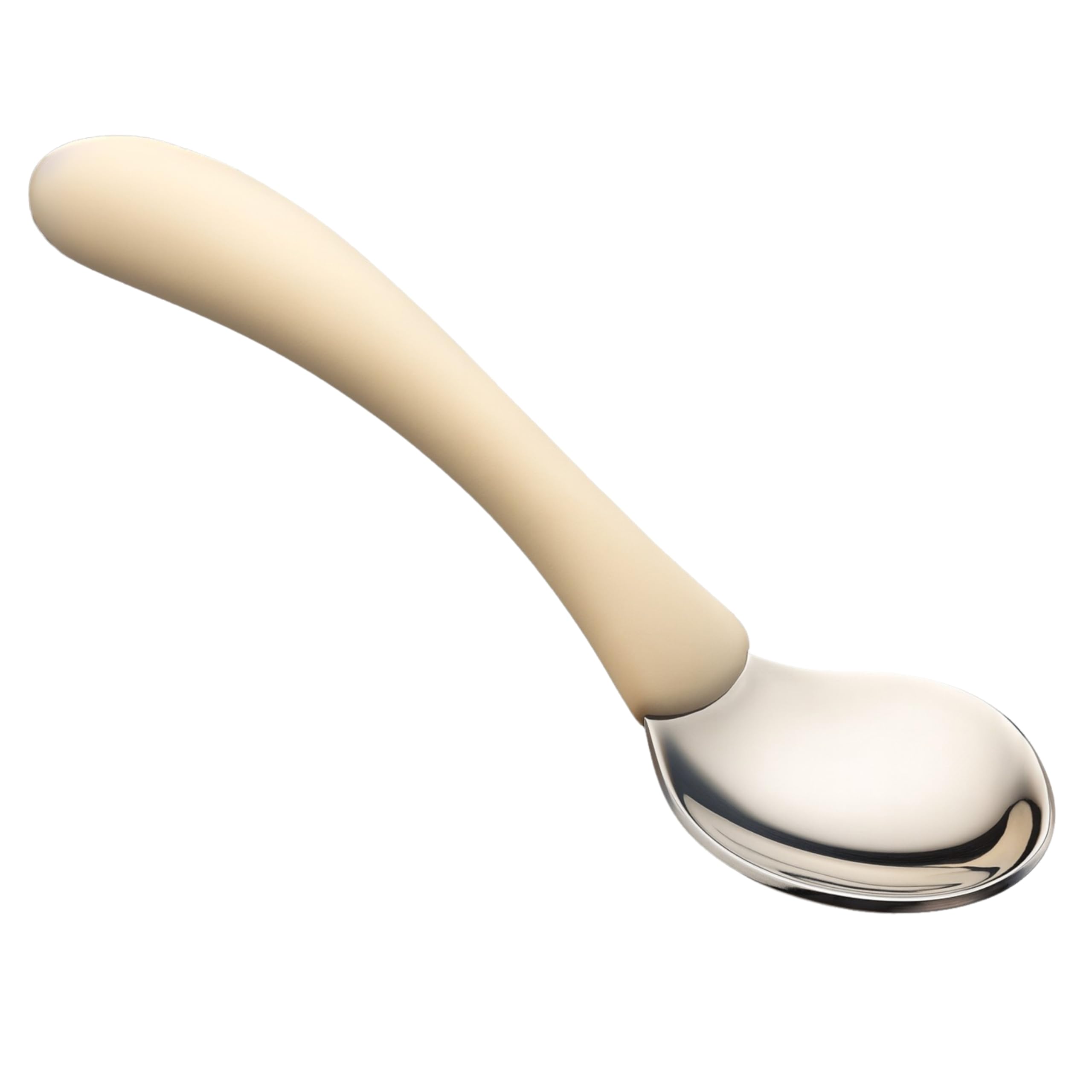 Homecraft Angled Caring Cutlery, Arthritis Aids, For Weak Grip, Easy Grip Eating Utensils for Elderly or Disabled, Teaspoon, Ivory, 1 count