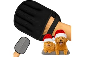 RELUEN Pet Hair Removal Glove – Electrostatic Five-Finger Fur Remover for Cats & Dogs, Reusable Polyester Glove 9.25"x6.69" for Couch, Carpet, Car Seat, Furniture & Clothing, Great as Cat Mom Gifts