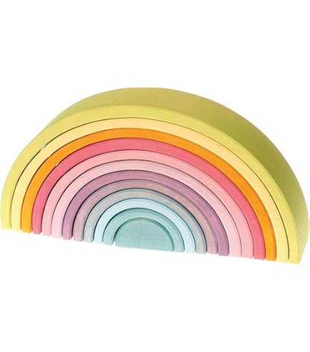 Amazon.com: Grimm's Large 12-Piece Rainbow Stacker - Wooden