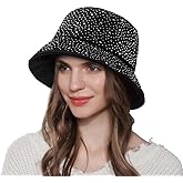MILAKOO Shiny Glitter Bucket Hat Squin Rhinestone Bling Sparkly Retro Party Cap for Men Women