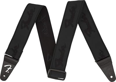 Fender WeighLess Elastic Guitar Strap 2 Inch Black Black
