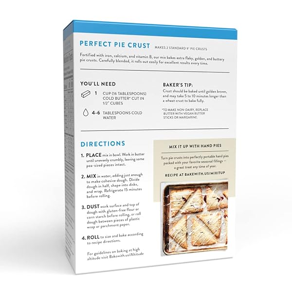 KING ARTHUR FLOUR GLUTEN FREE PIE CRUST MIX, PACKAGING MAY VARY, 14 OZ