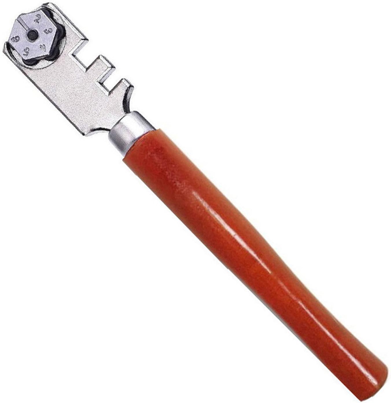 Oexper Professional Grade Self-lubricating Glass Cutter Tool with 6 Way Cutting Wheel for Cutting & Scoring Glass Bottles/Mirrors/Window Panes/Shelves and More
