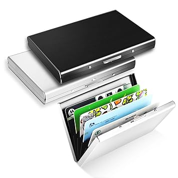 3Pcs Kreditkartenetui Metall, RFID Blocking Kreditkartenhülle, ZOYJITU Kreditkartenetui Kartenetui Aus Aluminium(Schwarz+Silb