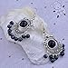 Lureme Vintage Black and Blue Bead Silver Tone Chandelier French Hook Drop Earrings for Women 02002121-1
