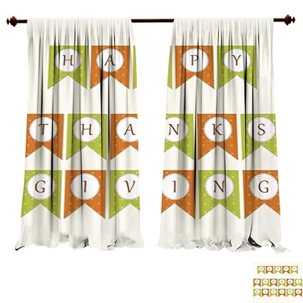 Amazon Com Window Curtains For Bedroom Cute Thanksgiving