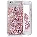 CRAZY PANDA Case Compatible for iPhone 6 6S Case, 3D Creative Luxury Bling Glitter Sparkle Case Infused with Glitter and Stars Moving Quicksand (no Liquid Design) - Pink Diamonds