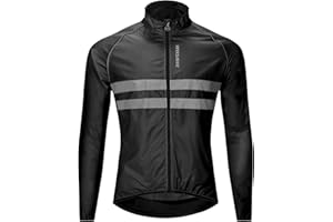 WOSAWE Men's High Visibility Cycling Wind Vest Sleeveless Reflective Bicycle Gilet