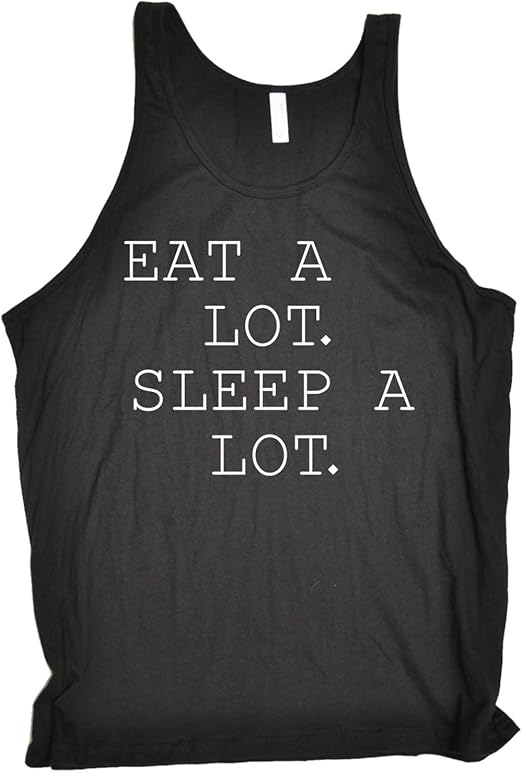 - Eat A Lot Sleep Dryfit Performance Vest Singlet TOP Muscle Singlets