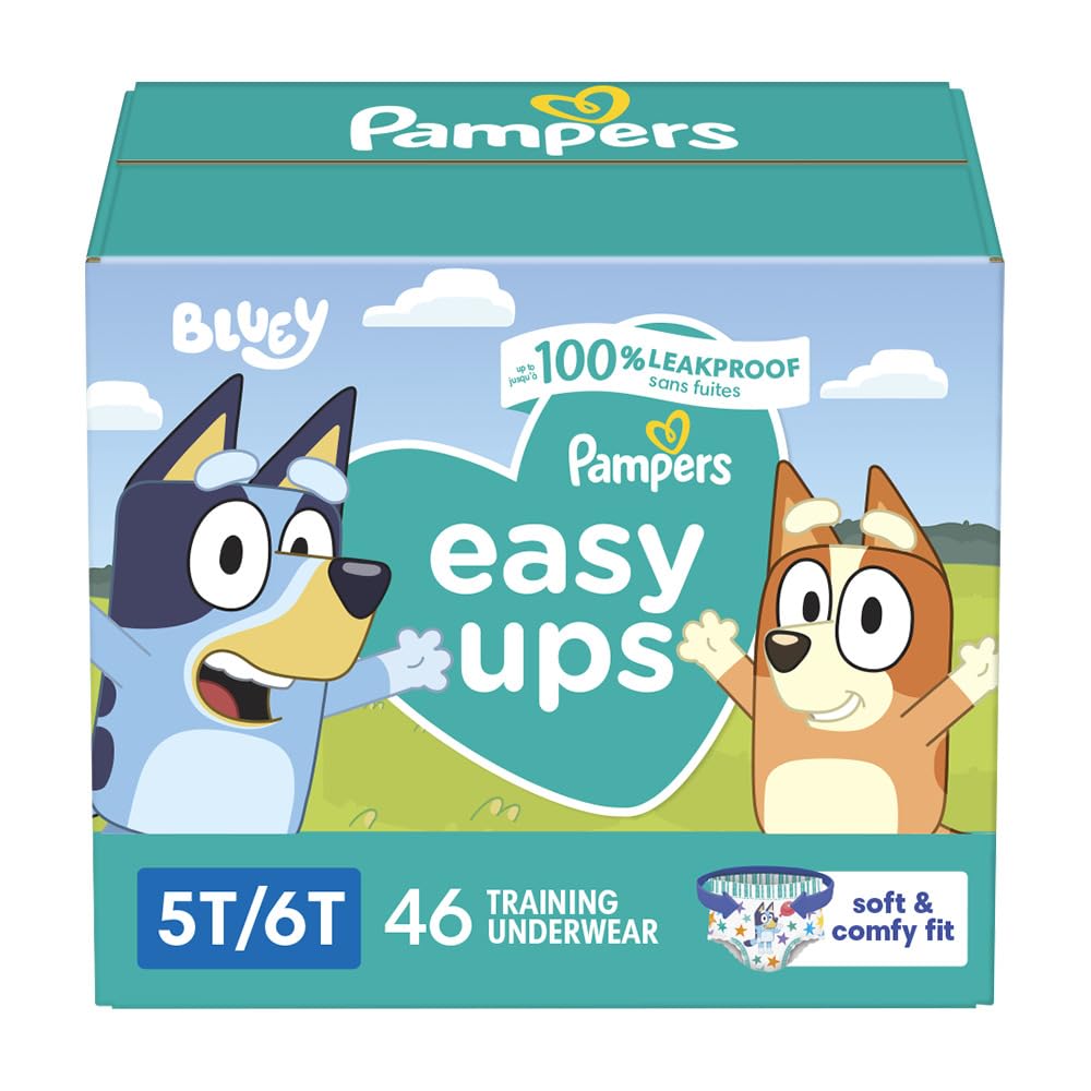 Photo 1 of Pampers Training Pants - Easy Ups Boys & Girls Bluey - Size 5T-6T, 46 Count, Children's Potty Underwear (Packaging May Vary)