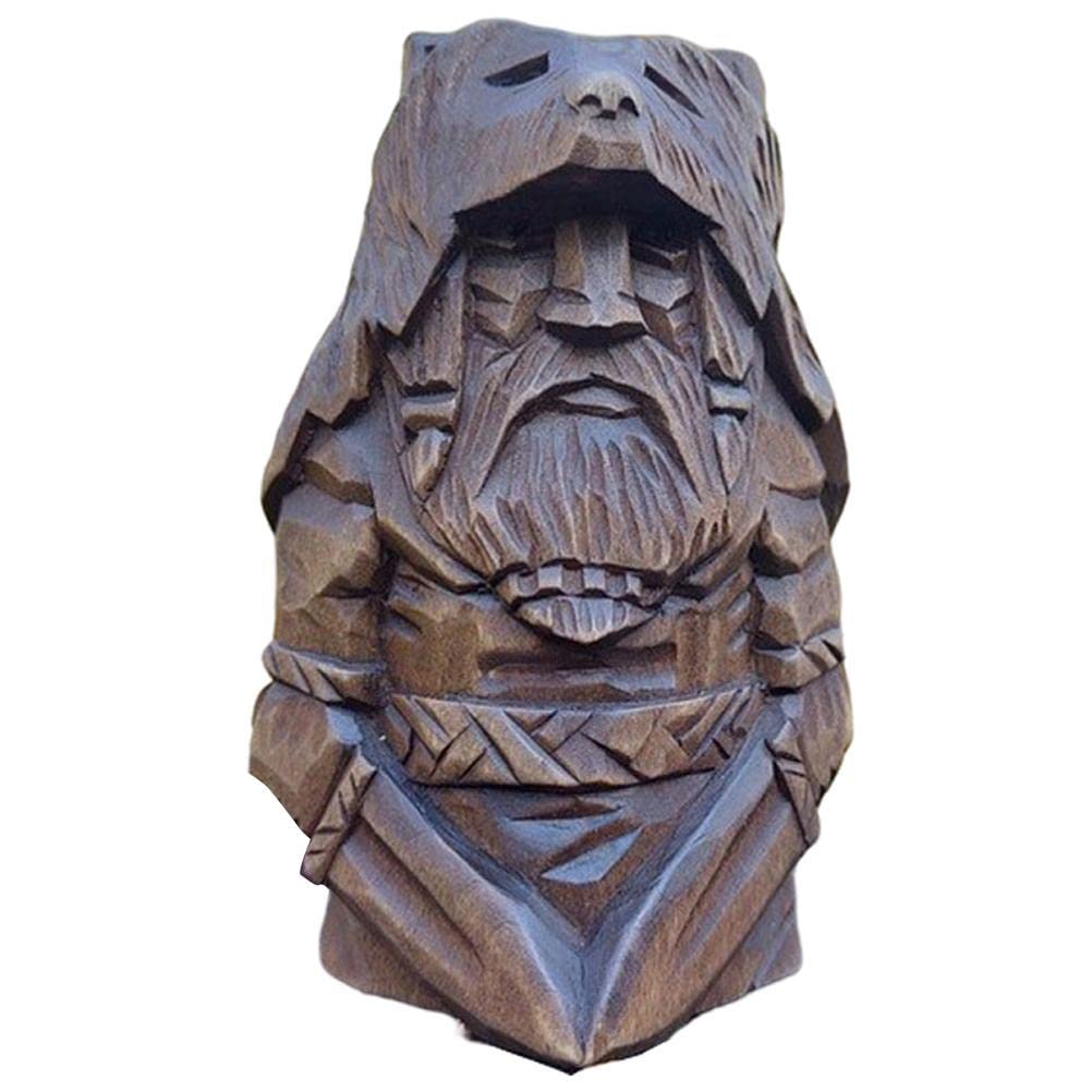 YQkoop Norse Gods Statues - Odin Thor Tyr Ulfhednar Statue Norse Viking Mythology Figurines Nordic Pagan Resin Ornaments Art for Home Office Decoration (Ulfhednar), 10 cm (3.9 inches)