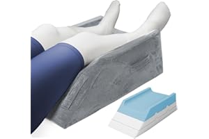 LOFE Adjustable Leg Elevation Pillow 3 Heights - Double Feet Elevator for After Surgery, CertiPUR-US Memory Foam Foot Elevating Pillows for Swelling, U-Shape for Stable, Machine Washable Pillowcase