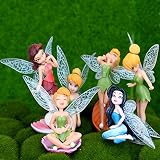6pcs Flower Pixie Fairy Miniature Figurine Dollhouse Garden Ornament Decoration