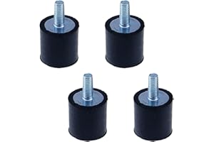 HNGSON M4 Rubber Mounts Shock Absorber Anti Vibration Isolator Mounts Cylindrical Vibration Isolation Mount 15×15mm, Pack of 4
