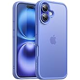 JETech Matte Case for iPhone 16 6.1-Inch, Shockproof Military Grade Drop Protection, Frosted Translucent Back Phone Cover, Anti-Fingerprint (Ultramarine)