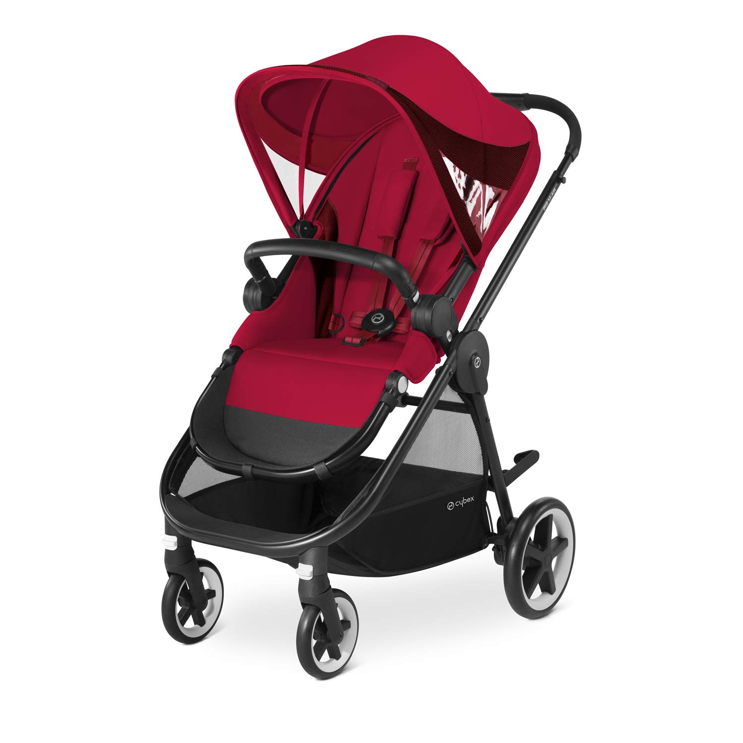 CYBEX Gold Kinderwagen Iris M-Air, Inkl. Schutzbügel, Ab 6 Monate bis 17 kg (ca. 4 Jahre),, Rebel Red