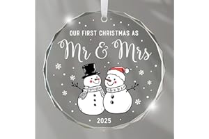 Our First Christmas Together Ornament 2025 - Wedding Gifts for Couples Unique, Newlywed Present for Couples 2025, Mr and Mrs 