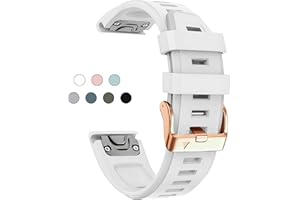 OUTVI 20mm Watch Band for Garmin fenix 5s 6s/6s pro 7s Instinct 2s 20 Quick Release Fit correas bandas band Replacement for garmin epix 2 42mm Silicone strap Rose Gold Buckle for women men