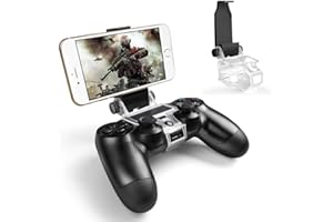 PS4 Controller Phone Holder, Megadream 180 Degree Rotation Gaming Mount Stand for Sony PlayStation 4, PS4 Slim, PS4 Pro, Andr