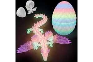Flying Dragons Eggs, 3D Printed Dragon Egg with Articulated Wings Dragon Inside and with Glow in the Dark, Home Desktop Decor