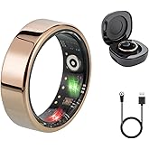 Yarrasonic Smart Ring, Fitness Tracking Smart Ring with Calories Heart Rate Sleep Monitoring Blood Oxygen IP68 Waterproof no APP Subscription (Rose Gold, 11)