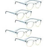 LUR READING GLASSES 5 pack Fashion Readers for Women(One for each color)