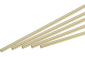 MECCANIXITY Brass Rod,Brass Solid Round Rod 3mm/0.12inch Diameter 100mm Length Lathe Bar Stock for RC Model DIY Craft Pack of