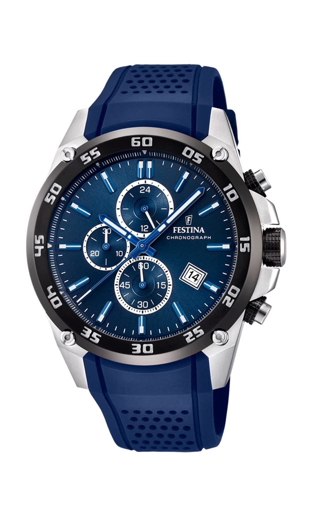 Festina 'The Originals collection' Men's Quartz Watch with Blue Dial Chronograph Display and Blue Rubber strap F20330/2