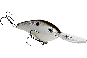 Strike King Pro Model 6XD Fishing Lure, Deep Diving Crankbait, Unique Curved Bill, Free-Floating Rattle Chambers, 1-Ounce, Dives to 19-Feet, Size 1 Treble Hooks